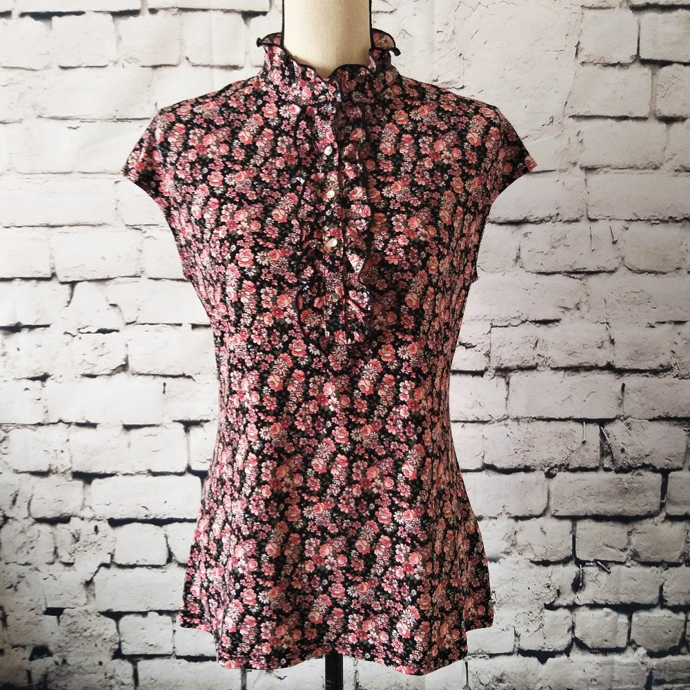 New York & Company Floral Blouse M